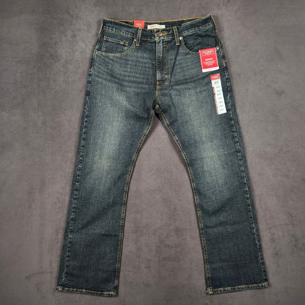 Levi Strauss Signature Jeans Mens 33x30 Blue Medium Wash Bootcut Stretch NEW